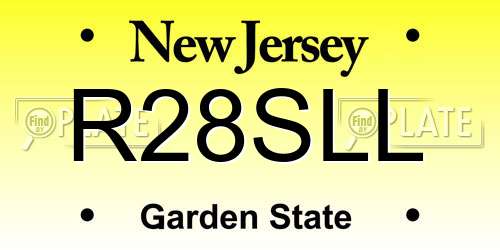 R28SLL New Jersey License Plate