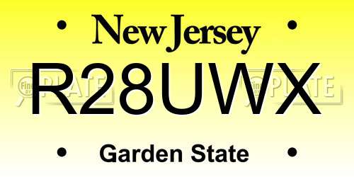 R28UWX New Jersey License Plate