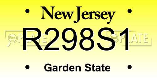 R298S1 New Jersey License Plate