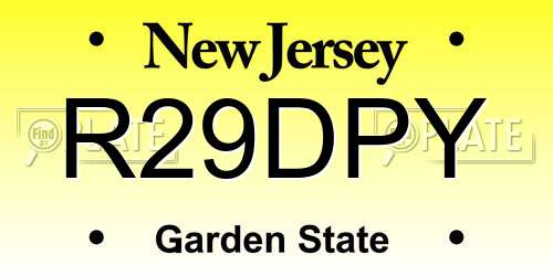 R29DPY New Jersey License Plate
