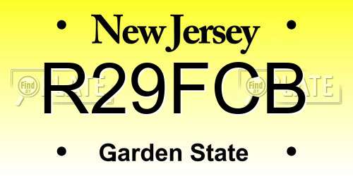 R29FCB New Jersey License Plate