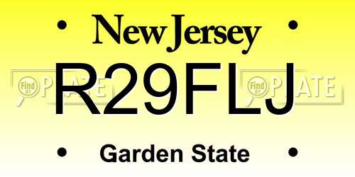 R29FLJ New Jersey License Plate