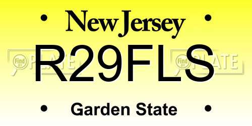 R29FLS New Jersey License Plate