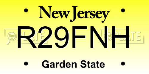 R29FNH New Jersey License Plate