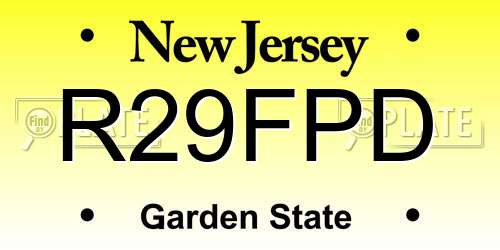 R29FPD New Jersey License Plate