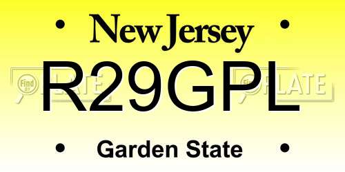 R29GPL New Jersey License Plate