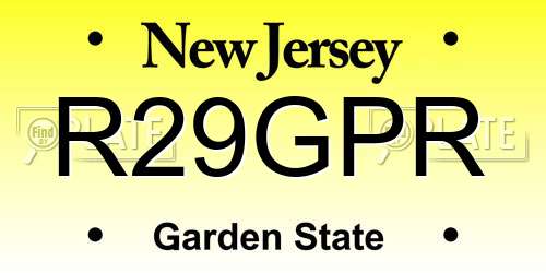 R29GPR New Jersey License Plate
