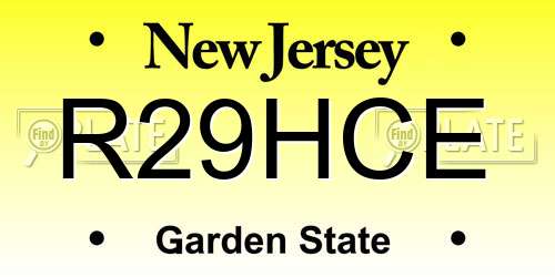 R29HCE New Jersey License Plate