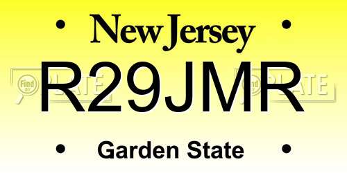 R29JMR New Jersey License Plate