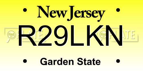 R29LKN New Jersey License Plate