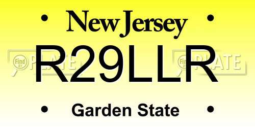 R29LLR New Jersey License Plate
