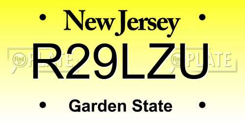 R29LZU New Jersey License Plate
