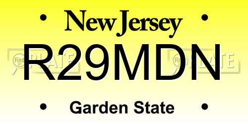 R29MDN New Jersey License Plate