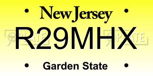 R29MHX New Jersey License Plate