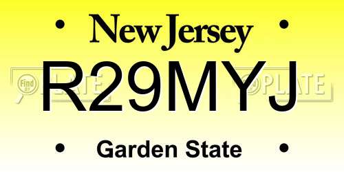 R29MYJ New Jersey License Plate