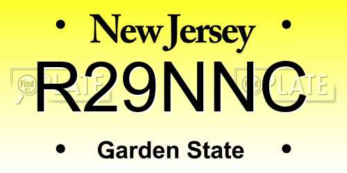 R29NNC New Jersey License Plate