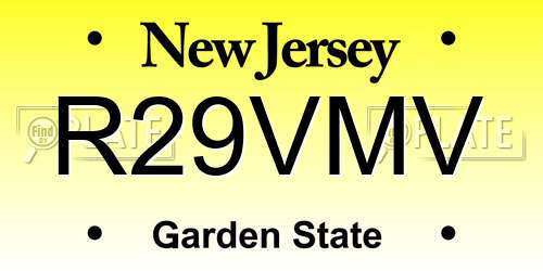 R29VMV New Jersey License Plate