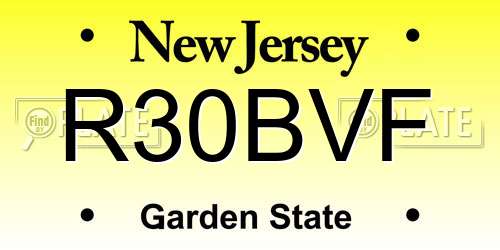 R30BVF New Jersey License Plate