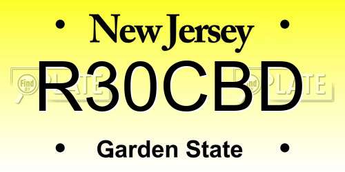 R30CBD New Jersey License Plate