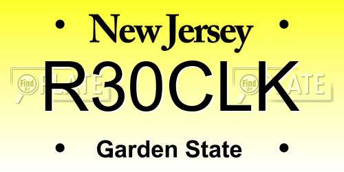 R30CLK New Jersey License Plate