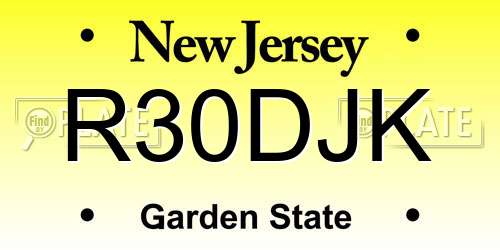 R30DJK New Jersey License Plate