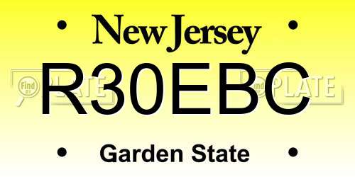 R30EBC New Jersey License Plate