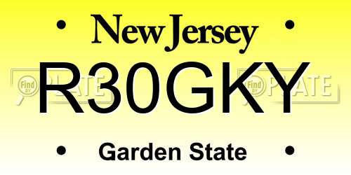 R30GKY New Jersey License Plate