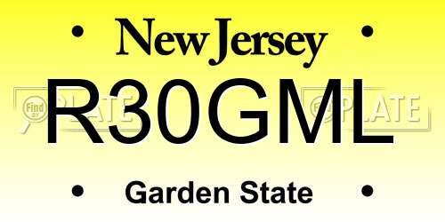 R30GML New Jersey License Plate