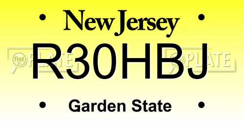 R30HBJ New Jersey License Plate