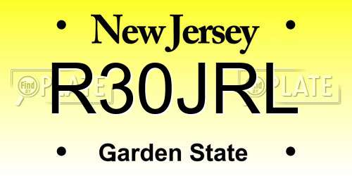 R30JRL New Jersey License Plate