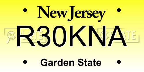R30KNA New Jersey License Plate