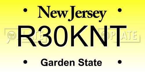 R30KNT New Jersey License Plate