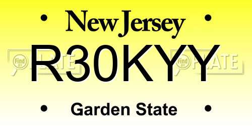 R30KYY New Jersey License Plate