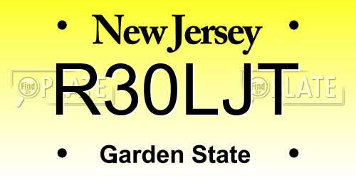 R30LJT New Jersey License Plate