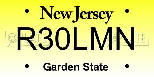 R30LMN New Jersey License Plate