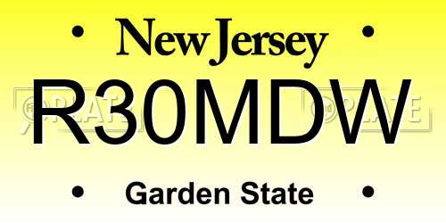 R30MDW New Jersey License Plate