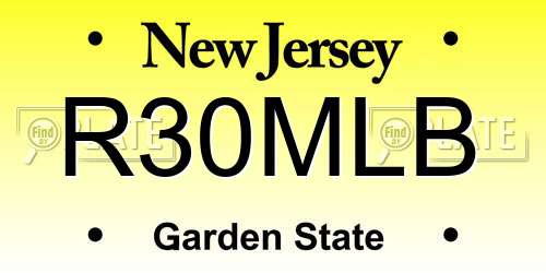 R30MLB New Jersey License Plate