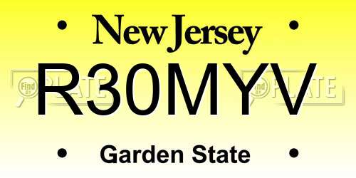 R30MYV New Jersey License Plate
