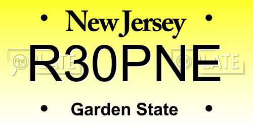 R30PNE New Jersey License Plate