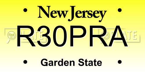 R30PRA New Jersey License Plate