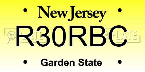 R30RBC New Jersey License Plate