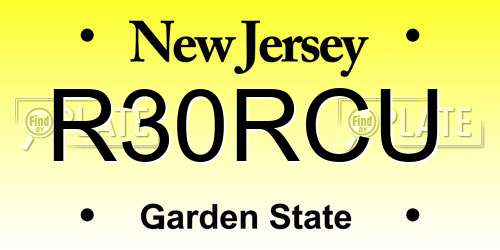 R30RCU New Jersey License Plate