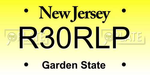 R30RLP New Jersey License Plate