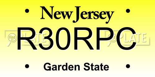 R30RPC New Jersey License Plate