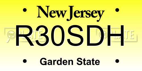 R30SDH New Jersey License Plate