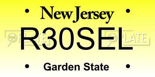 R30SEL New Jersey License Plate