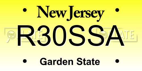 R30SSA New Jersey License Plate