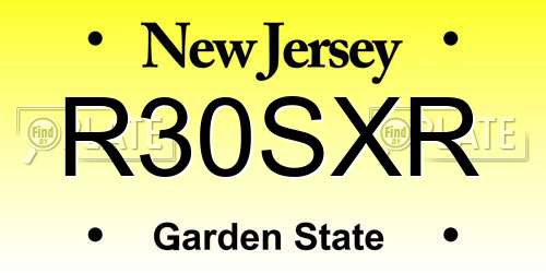R30SXR New Jersey License Plate