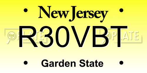R30VBT New Jersey License Plate