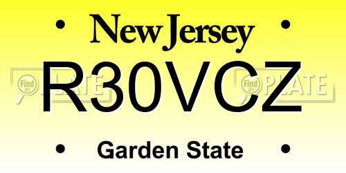 R30VCZ New Jersey License Plate